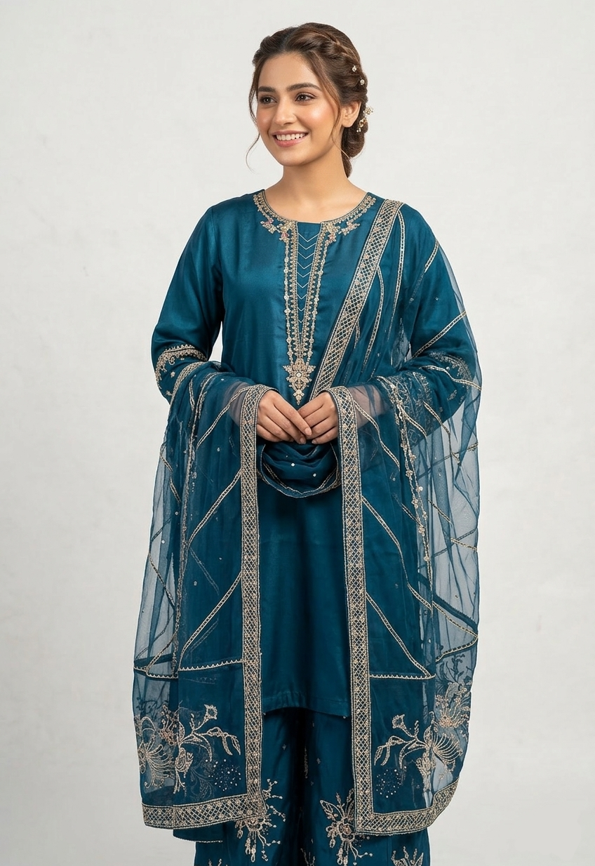 Zinc Silk Plazzo Set