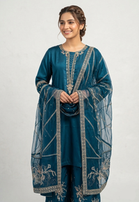 Zinc Silk Plazzo Set