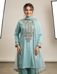 Ice Blue Festive 3-Piece Suit